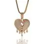 KMASAL Jewelry Hip Hop Iced Out Broke Heart Chain Bling Pendant 18K Gold Plated Necklace for Men Women KMASAL Jewelry Hip Hop Iced Out Broke Heart Chain Bling Pendant 18K Gold Plated Necklace for Men Women