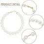 4 Pairs Faux Pearl Hoop Earrings Circle Dangle Drop Earrings Artificial Pearl Beaded Earrings (Pearl Hoop)