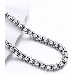 GFDGG 3mm Stainless Steel Square Rolo Chain Necklace Round Box Necklace for Men Women Jewelry,Silver Chains with Lobster Clasp 20-30 Inch