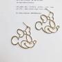 i&D Jewelry Silver Plated Black Gold Hidden Mouse Boys Drop Earrings Cute Bow Detail Girls Dangle Earring Large Hoop Earrings