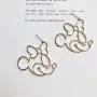 i&D Jewelry Silver Plated Black Gold Hidden Mouse Boys Drop Earrings Cute Bow Detail Girls Dangle Earring Large Hoop Earrings