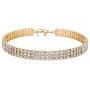 Zealmer 3 Row Rhinestone Choker Necklace for Wedding Bride Bridemaids Gift 18K Gold Plated