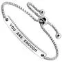 SOUSYOKYOSAM You are Enough Inspirational Quote Mantra Phrase Engraved Bangle Bracelet Positive Jewelry Gift SOUSYOKYOSAM You are Enough Inspirational Quote Mantra Phrase Engraved Bangle Bracelet Positive Jewelry Gift