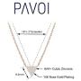 PAVOI 14K Gold Plated Bar and Delta Pendant | Layered Necklaces | Gold Necklaces for Women | 18'' Length with a 2'' Extension
