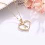 IEFSHINY Initials Letter Necklace for Women Girls, 14k Gold Filled Initial Letter Plated Charm Necklaces CZ Pendant Love Heart Alphabet Necklace for Women Teen Girls
