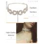 Fstrend Boho Sparkly Crystal Choker Long Necklaces Infinity Rhinestones Pendant Gold Hollow Carving Flowers Necklace Festival Party Halloween Fashion Jewelry Accessories for Women and Girls
