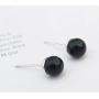 Crystalline Azuria Black Crystal Simulated Pearls Set Strand Necklace 18'' Stud Earrings 18 ct White Gold Plated for Women