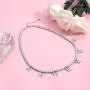 PY Bling Butterfly Necklace Choker Tennis Chain 4mm Rose Gold/White Gold Plated Bling Iced Out CZ Jewelry Gift for Women Teen Girls
