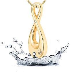 LYFML Cremation Jewelry Urn Necklace for Ashes, Infinity Shape Memorial Locket Pendant Made of Titanium Steel Come with Filling Kit, Support for Customization