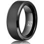Luxffield Basic 6mm 8mm Men Wedding Black/ Silver/ Rose Gold Tungsten Ring, Couple Promise Wedding Band, Matte Finish Beveled Polished Edge Comfort Fit, Size 7.5 to 13