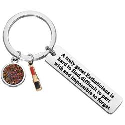 KUIYAI Estheticians Gift A Truly Great Estheticians is Hard to Find Keyring with Lipstick Charm Beautician Gift