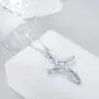 WINNICACA Luck Irish Celtic Knot Sterling Silver Cross Necklace Created Opal Faith Hope Love Jewelry for Women Teens Birthday Mothers Day Gifts for Her