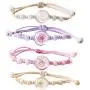4pcs Sweet Daisy Dandelion Flower Bracelet Ceramic Beads Hand-weave Adjustable Bracelet for Women Girls 4pcs Sweet Daisy Dandelion Flower Bracelet Ceramic Beads Hand-weave Adjustable Bracelet for Women Girls