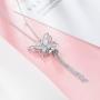 LUHE Butterfly Necklace Sterling Silver Long Fringe Tassel Butterfly Jewelry for Women Girls, Romantic Anniversary Birthday Gifts for Her