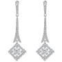 EVER FAITH Wedding Art Deco Royal Gatsby Inspired Chandelier Earrings Pave Zircon Clear Silver-Tone
