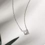 S.Leaf Dainty Cubic Zirconia Necklace Sterling Silver Solitaire Pendant Necklace Gold Necklaces for Women