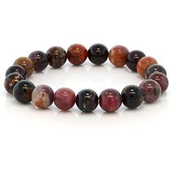 Gem Stone King 10MM Classic Tourmaline Round Beaded Streched Bracelet