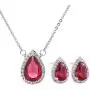 AMYJANE Bridal Jewelry Set for Women - Sterling Silver Teardrop Crystal Cubic Zirconia CZ Halo Necklace Earrings Set for Girls Wedding Party Prom Bride Bridesmaids Gift AMYJANE Bridal Jewelry Set for Women - Sterling Silver Teardrop Crystal Cubic Zirconia CZ Halo Necklace Earrings Set for Girls Wedding Party Prom Bride Bridesmaids Gift