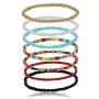 Ingemark Boho Colorful Beaded Stackable Bracelet for Girls Kids Africa Wrist Beads Stretchy Elastic String Beads Wrap Bracelet Anklet Set Collections