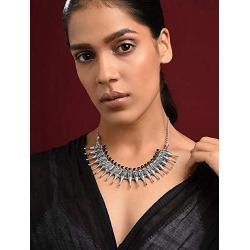 Sansar India Oxidized Kolhapuri Choker Indian Necklace Jewelry for Girls and Women