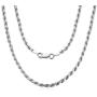 AINUOSHI Yellow Gold or Rhodium Plated Sterling Silver 1.4mm-5.0mm Twist Rope Chain Necklace for Women Men, 16-28 inches