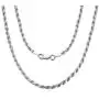 AINUOSHI Yellow Gold or Rhodium Plated Sterling Silver 1.4mm-5.0mm Twist Rope Chain Necklace for Women Men, 16-28 inches