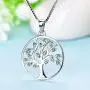 YL Tree Necklace 925 Sterling Silver Tree of Life Pendant Gemstone White/Rose Gold Plated Jewelry YL Tree Necklace 925 Sterling Silver Tree of Life Pendant Gemstone White/Rose Gold Plated Jewelry