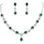 EleQueen Womens Silver-Tone Cubic Zirconia Teardrop Flower Bridal V-Necklace Jewelry Set Dangle Earrings EleQueen Womens Silver-Tone Cubic Zirconia Teardrop Flower Bridal V-Necklace Jewelry Set Dangle Earrings