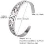 VASSAGO Nordic Viking Triskele Symbol Irish Trinity Celtic Knot Cuff Bracelet Stainless Steel Bangle Vintage Amulet Jewelry Gifts for Men Women Teens