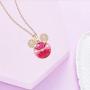 Mickey Mouse Pendant Necklace, 18K Gold Plated Cute Animal Necklace for Girls Women, Made with Swarovski Crystal, Lovely Jewelry Gift Christmas Birthday for Girls Daughter Women Wife Her,16''+2”