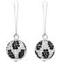Rosemarie & Jubalee Womens Wild Animal Leopard Print Pave Crystal Ball Bar Drop Earrings, 2''