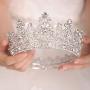 FXmimior Silver Bead Bridal Wedding Crown Headband Women Crystal Tiara Headpiece Wedding Hair Accessories