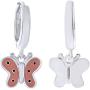 AFFY Jewelry Peach Enamel Butterfly Drop Earrings in 925 Sterling Silver
