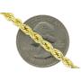 Nuragold 14k Yellow Gold 4mm Rope Chain Diamond Cut Pendant Necklace, Mens Womens Lobster Lock 20'' 22'' 24'' 26'' 28'' 30''