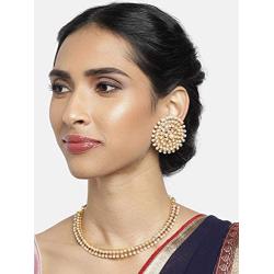 Aheli Bollywood Fashion Faux Stone Wedding Necklace Earrings Indian Fashion Jewelry Set for Women