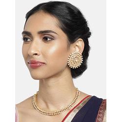 Aheli Bollywood Fashion Faux Stone Wedding Necklace Earrings Indian Fashion Jewelry Set for Women