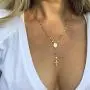 Jovono Bohe Gold Necklace Cross Pendant Necklace Y Chain Jewlery for Women and Girls Jovono Bohe Gold Necklace Cross Pendant Necklace Y Chain Jewlery for Women and Girls