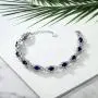 Gem Stone King 925 Sterling Silver Blue Sapphire Womens Tennis Bracelet, 9.71 Cttw, Gemstone Birthstone, 7 Inch with 1 Inch Extender