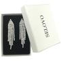 SELOVO Long Chandelier Tassel Dangle Earrings Party Jewelry Clear Austrian Crystal