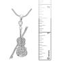 Spinningdaisy Silver Plated Crystal Violin with Bow Necklace