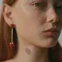Channel V Red Strawberry Dangle Earrings Small Red Heart Cute Fruit Food Long Tassel Earring 3D Red Rhinestone Jewelry for Women Valentine’s Day Birthday Gift