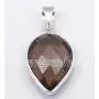 SilverStarJewel 13 x 18 mm Smoky Quartz tcw 11.5 Pendant 1.2'' 925 Solid Silver Fashion Gift SilverStarJewel 13 x 18 mm Smoky Quartz tcw 11.5 Pendant 1.2'' 925 Solid Silver Fashion Gift
