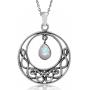 Silvershake Natural Moonstone 925 Sterling Silver Celtic Knot Drop Dangle Pendant