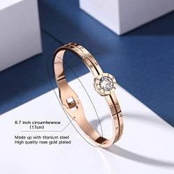 PAPAGENA Unique Design Stylish Bracelet Bangles for Women Girls Gold/Rose Gold Plated Titanium Steel Bracelets Christmas Gift