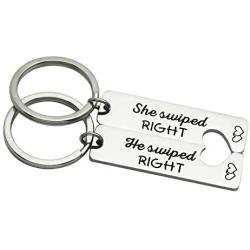 Ikunne Couple Keychain Gifts for Girlfriend Boyfriend I am Yours You are Mine/She& He Swiped Right Keychian Sets Couples Jewelry Gift for Valentines Day Anniversary
