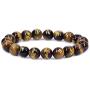 Amandastone Gem Semi Precious Gemstone 10mm Round Crystal Beads Stretch Bracelet 7 Inch Unisex