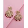 Aheli Ethnic Indian Traditional Faux Kundan Round Chandbali Dangle Earrings Wedding Party Wear Fashion Jewelry for Women