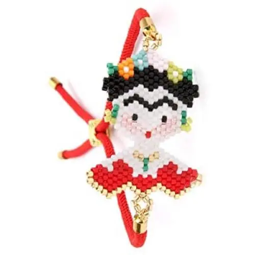 Lingdong Frida Kahlo Bracelet Seed Beads Miyuki Bracelets Handmade Woven Jewelry for Women Girls