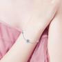 Sterling Silver Lotus Flower Bracelet for Women, Yoga Jewelry Gift for Her with September Birthstone Crystal from Austrian