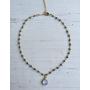 Natural Pyrite Beaded necklace, choker chain necklace White Opal Quartz Hydro Heart Teardrop necklace, Faceted Rondelle Beads, Boho Chic Gold Plated Rosary Handmade Jewelry (18 Inches Princess Length)